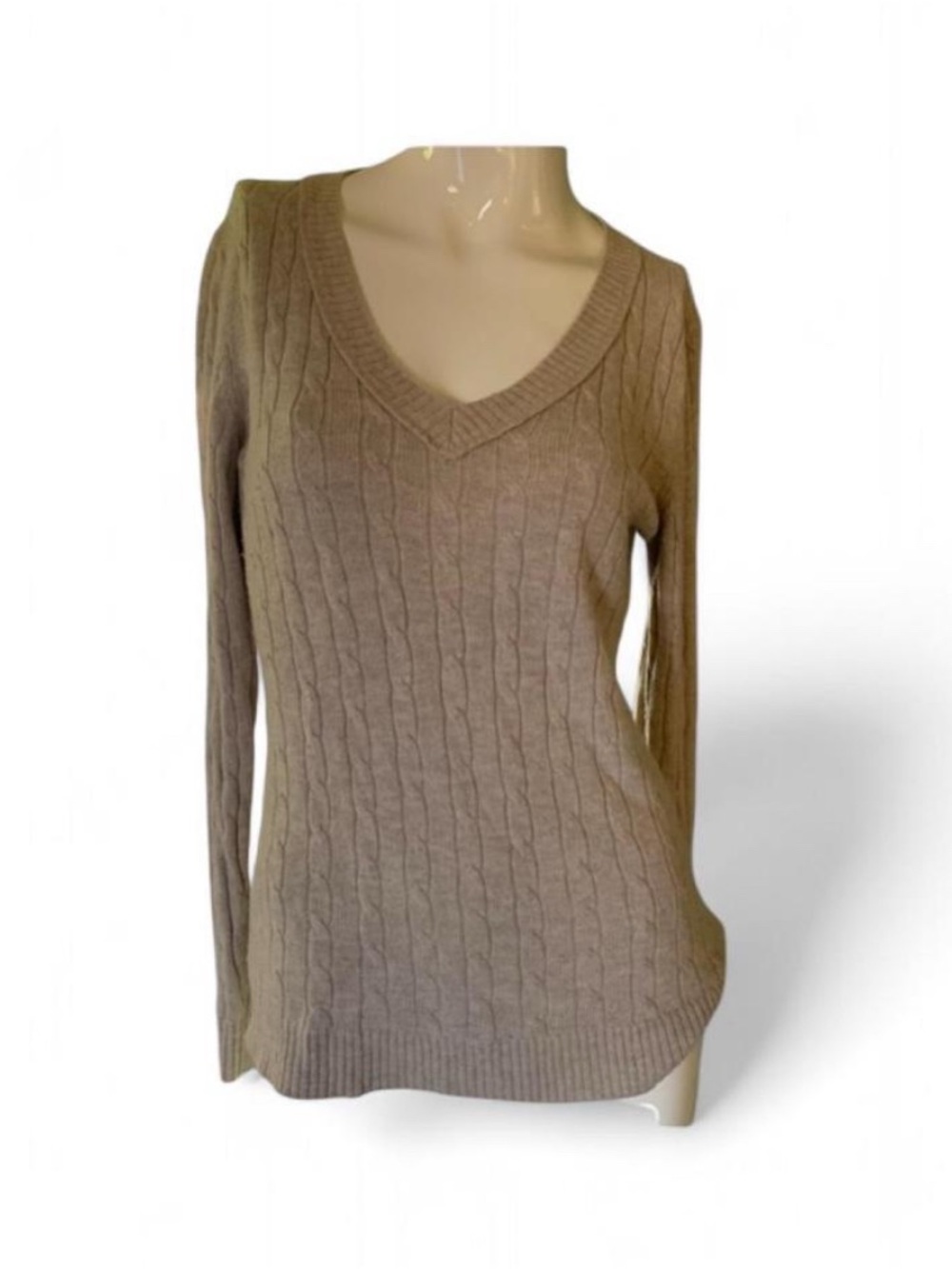 LOFT Women's Cable Knit V-Neck Sweater